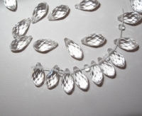 Crystal Teardrop Briolette, Clear Quartz, 6x12mm, 10 pc