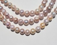 Akoya Freshwater Multi-Hue Pink Crinkle Baroque Pearls, 10-10.5mm