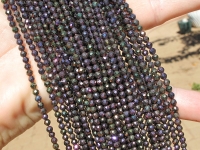 Purple Mystic Hematite Faceted Rounds, 3mm 