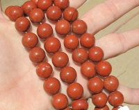 Red Jasper Large Hole Rounds, 12mm