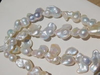 Meteor Pearl White Large Hole Pearls, 18x30mm
