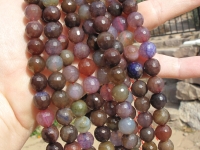 Crackle Agate Faceted Rounds, Brown Earth Tones, 10mm