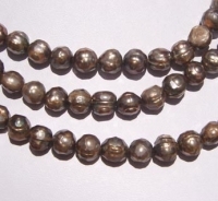 Olive Bronze Faceted Pearls, 8-8.5mm potato