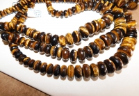 Tiger Eye Faceted Rondels, Graduated 8-18mm