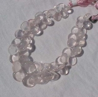 Rose Quartz Polished Briolettes, Graduated