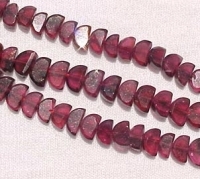 Red Garnet Faceted Half Moons, 6-7mm