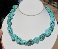 Magnesite Turquoise, Crinkle Nuggets, 15x24mm