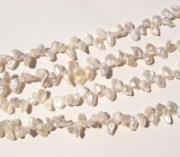 Top Drill White Keshi Pearls, 5-6mm