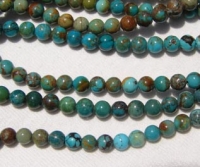 Round Turquoise, Blue-Green Mix, 5mm
