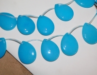 Bright Blue Jade Briolette Pendant, 40mm x 30mm