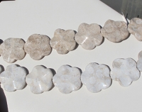 Fossilized Coral Stone Wavy Flower Rounds, 33mm, each