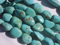 Tumbled Nuggets, Sky Blue Turquoise, 20mm