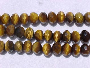 Tigerseye Faceted Rondell, 8mm