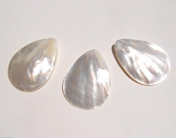 White MOP Teardrops, 35mm, each