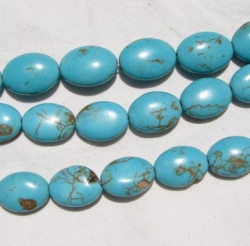 Magnesite Turquoise Ovals, 12x16mm