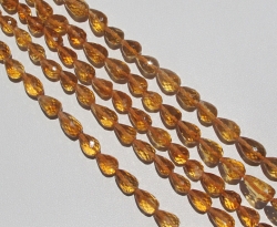 Dark Golden Citrine Teardrops, 7x5mm