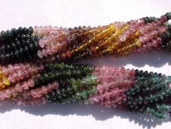 Multi Color Tourmaline Rondels, 4mm