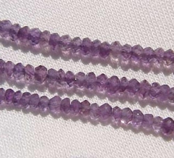 Amethyst Faceted Rondelles, Laser Cut, 3.5-4mm