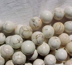 White Turquoise Rounds, 10mm
