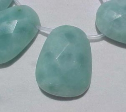 Aquamarine (Synthetic) Ladder Briolette Pendant, 40x30mm each