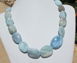 Blue Aquamarine Jumbo Oval Pebbles, 26x35mm