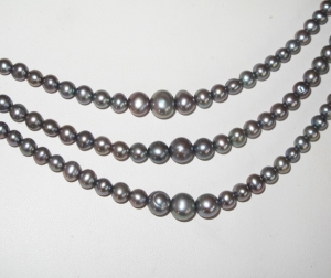 Dark Silver Gray Graduated Potato,  4-8mm