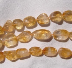 Dark Gold Citrine Polished Nuggets, 18-22mm