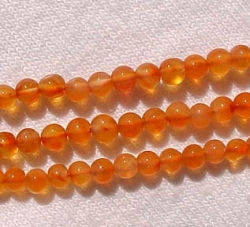 Orange Carnelian Rounds, 3-3.5mm