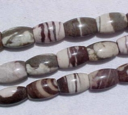 Brazil Zebra Jasper Flat Barrels, 10x15mm