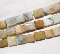 Natural Peruvian Blue Opal Pillows, 14x18mm