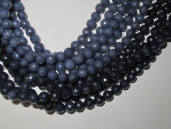 Indigo Blue Jade Faceted Rounds, 6mm