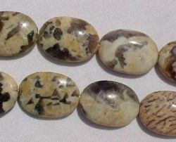 Leopardskin Jasper Oval Pillows, 22x30mm