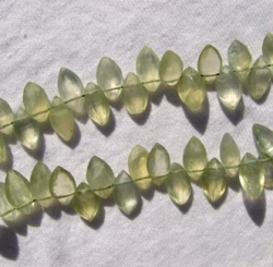 Prehnite Marquis Briolettes, 9x5mm