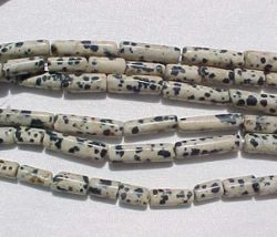 Dalmation Jasper Cylinders, 14x4mm