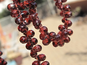 A+ Red Garnet Teardop Briolettes, 7x5mm