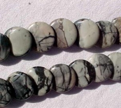 Picasso Jasper Black/Grey Overlap Coins, 18mm