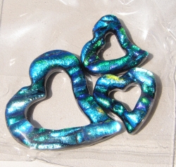 Dichroic Glass Heart Set