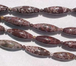 Snakeskin Jasper Bicones, 30x10mm