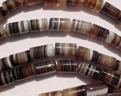 Black & White Agate Barrels, 14x8mm