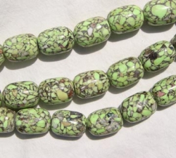 Mosaic Magnesite Lime Green Barrels, 13x18mm