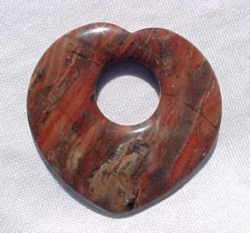 Breciated Jasper Heart Donut, 45mm