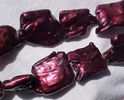 Designer Square Hot Fuschia Pearls, 18-20mm