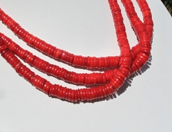 Red Coral Graduated Heshi, 5-8mm