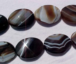 Brown Zebra Agate Faceted Twist Ovals, 30x40mm,each