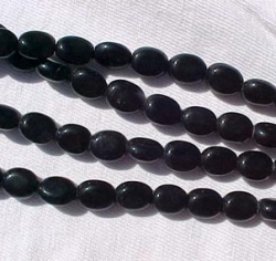 Black Agate Ovals, 9x7mm