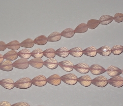 Rose Quartz Longdrill Teardrops, 6x9mm