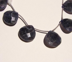 Iolite Faceted Briolettes, Graduated 20-26mm