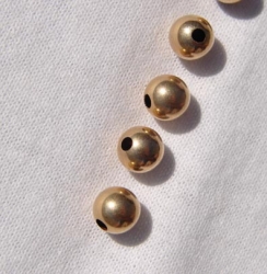 14KT Gold Polished Rounds, 5mm