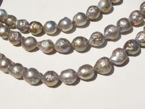 Akoya Freshwater Goldwashed Lilac Kasumi Pearls, 12-13mm