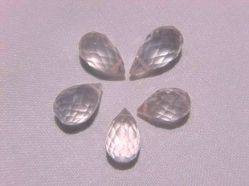 Rose Quartz Teardrop Briolette, 9x6mm, each